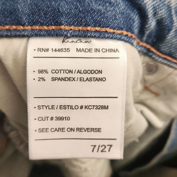 KanCan Light Wash Skinny Jeans w/ Raw Hem Size 7/27 US 4 - Picture 10 of 10